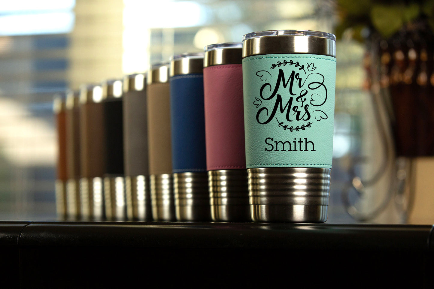 Mr. and Mrs. | Polar Camel Vegan Leather Travel Tumbler