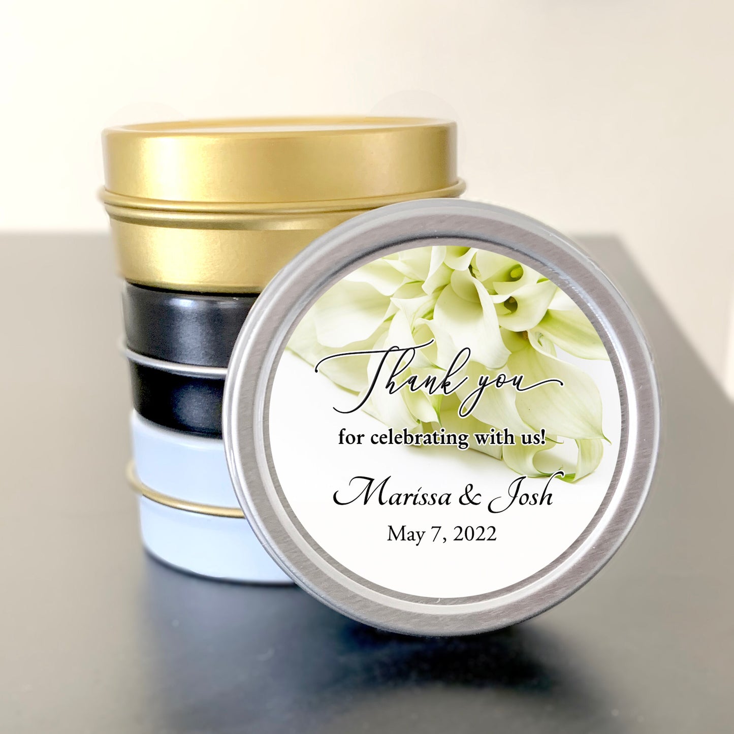 Personalized Calla Lily Wedding Favor Mint Tins