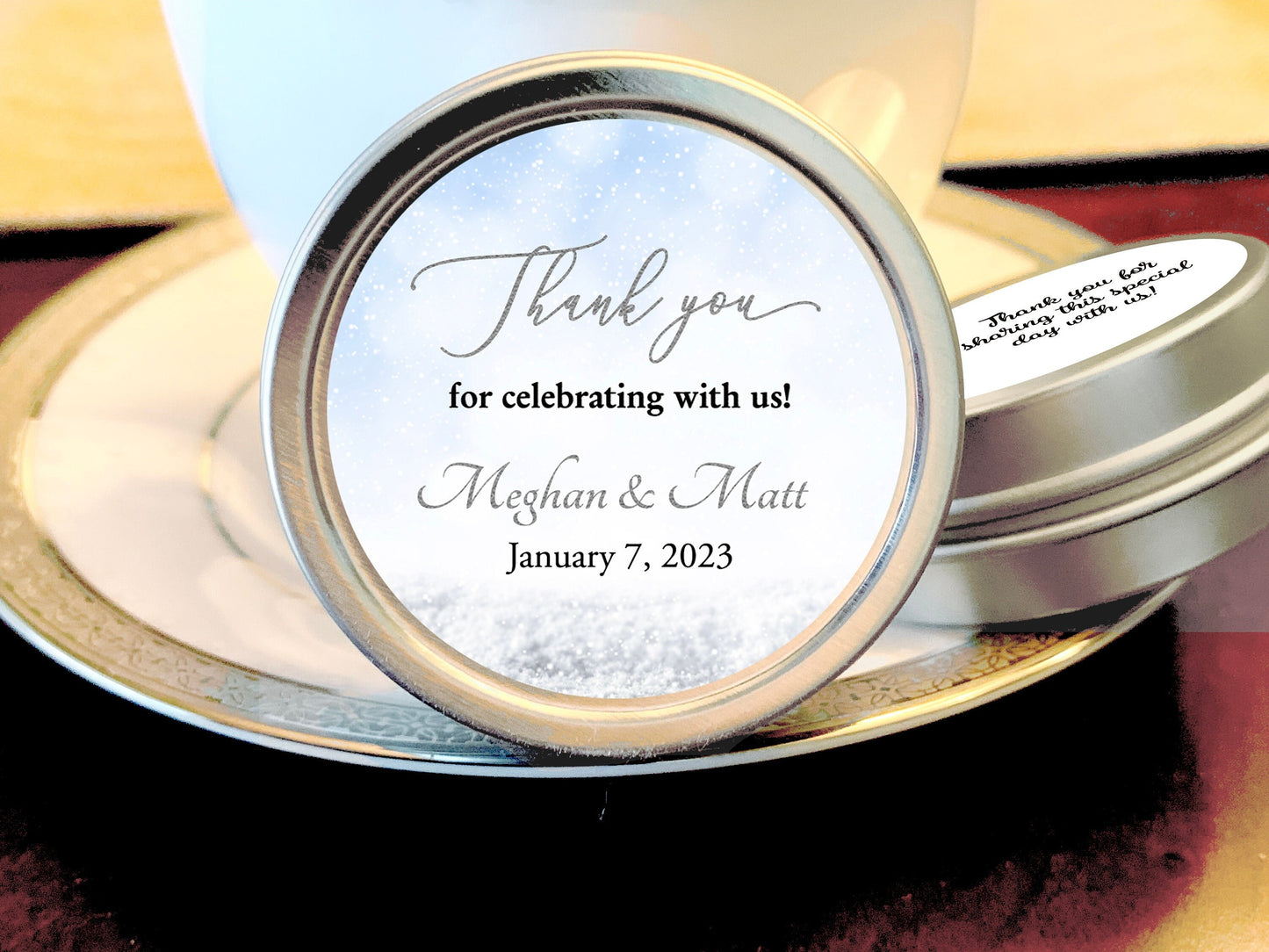 Winter Sky Wedding Favor Mint Tins