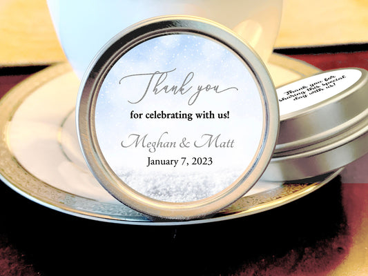 Winter Sky Wedding Favor Mint Tins