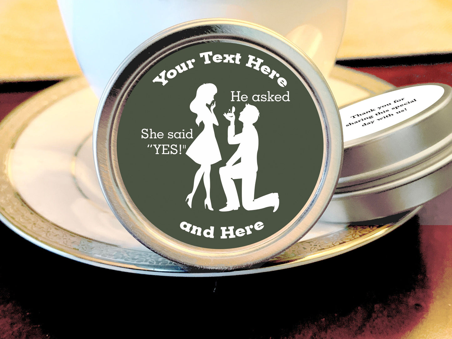 He Asked She Said Yes! Engagement Party Favor Mint Tins