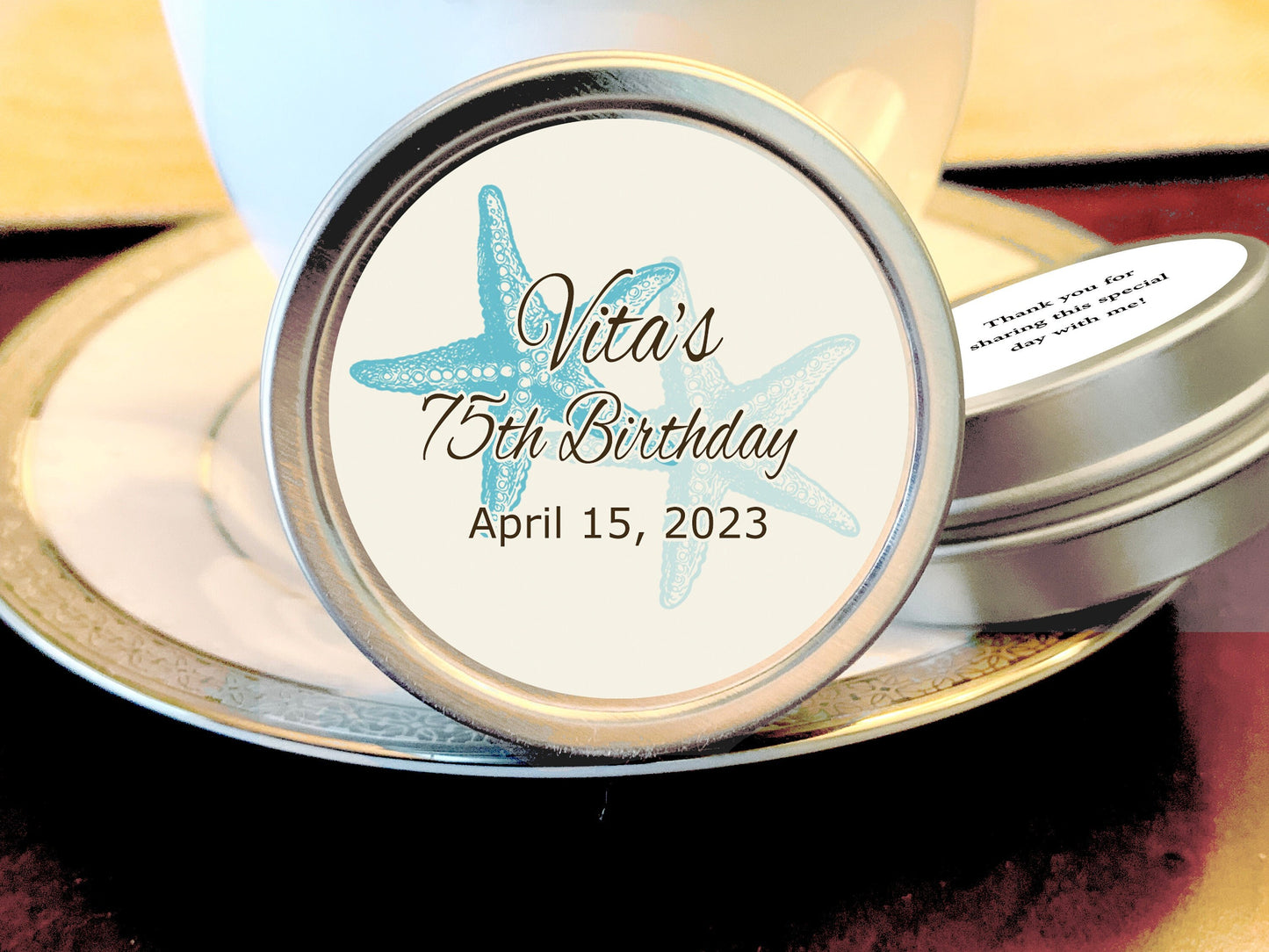 Beach Starfish Wedding Favor Mint Tins
