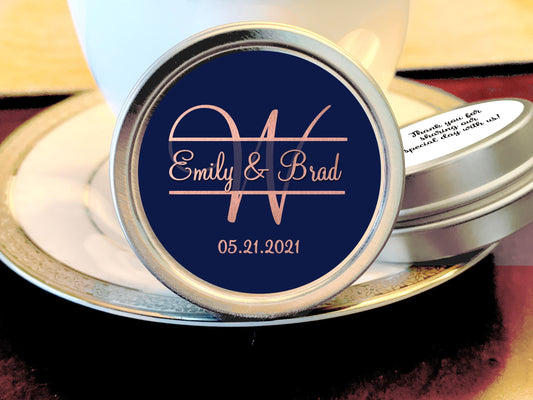 Personalized Initial and Names Wedding Favor Mint Tins