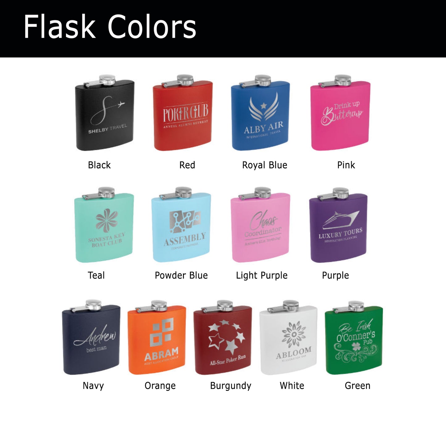 Custom Color Matte Flask | Floral Initial