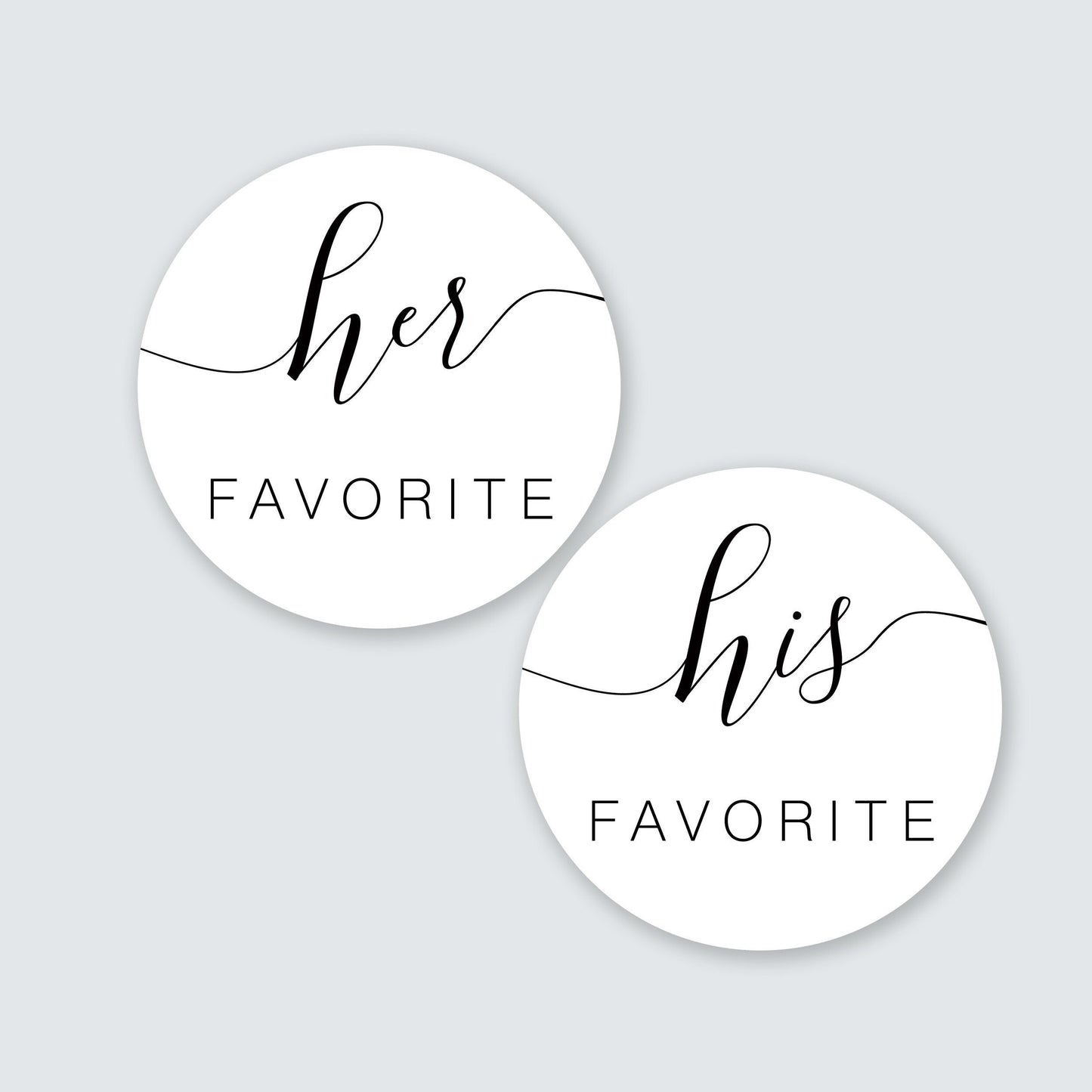 His Favorite | Her Favorite | Wedding Favor Stickers
