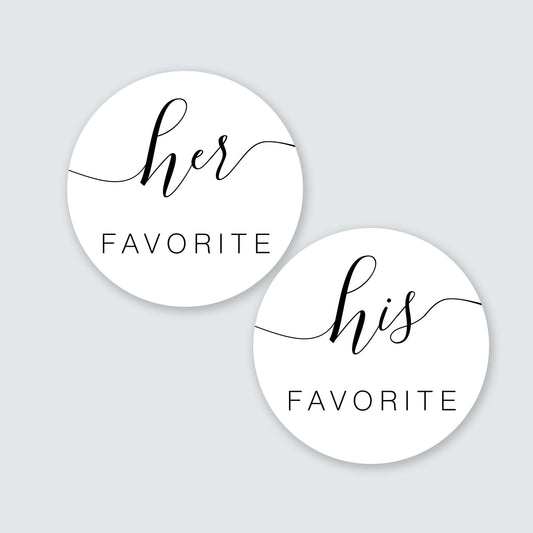 His Favorite | Her Favorite | Wedding Favor Stickers