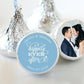 3/4" Personalized Wedding Kiss Stickers | Custom Color | Happily Ever After