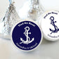 3/4" Personalized Wedding Kiss Stickers | Nautical Anchor | Tied the Knot!