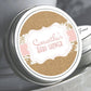 Personalized Burlap and Lace Baby Shower Favor Mint Tins
